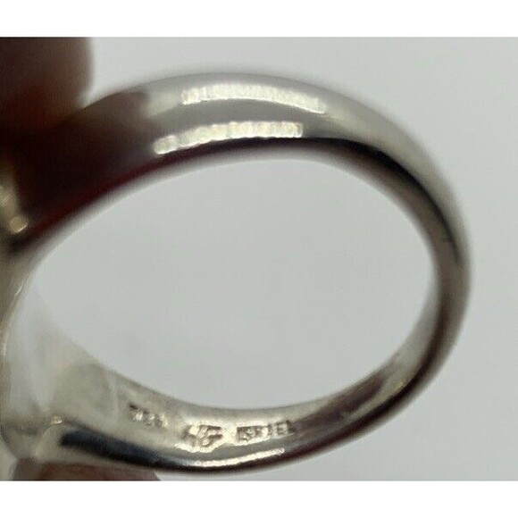 HAGIT GORALI HG Sterling Silver Vintage Israel Modernist Abstract Ring Size 7 - Picture 4 of 5